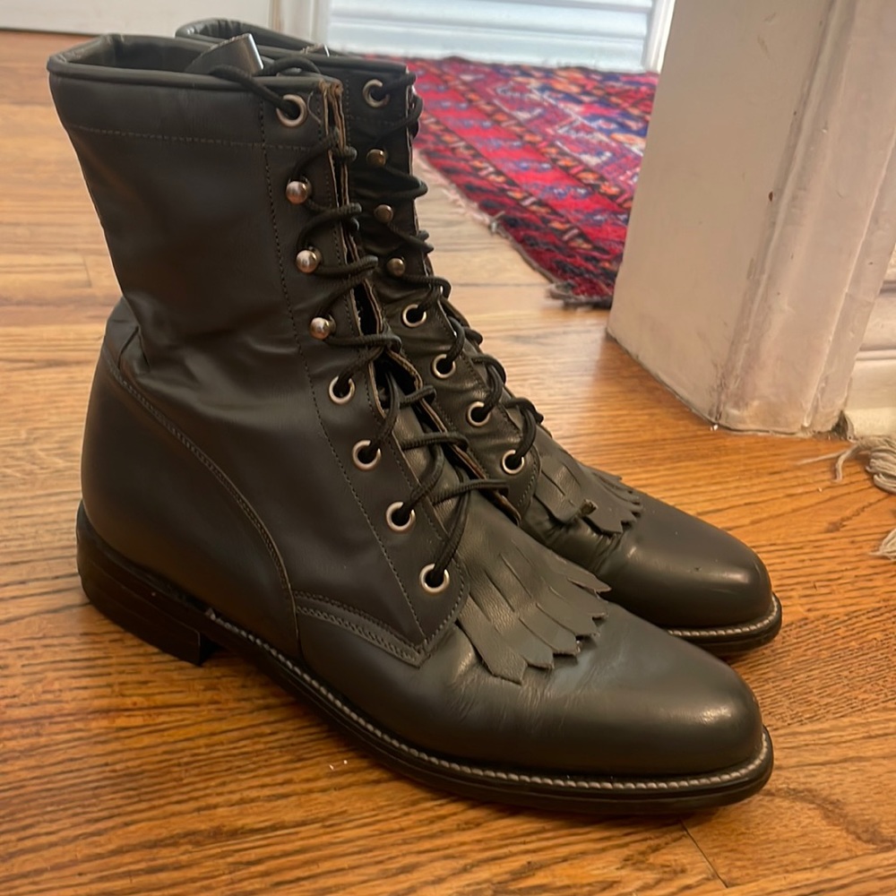 J-Diamond Ankle Combat Boots